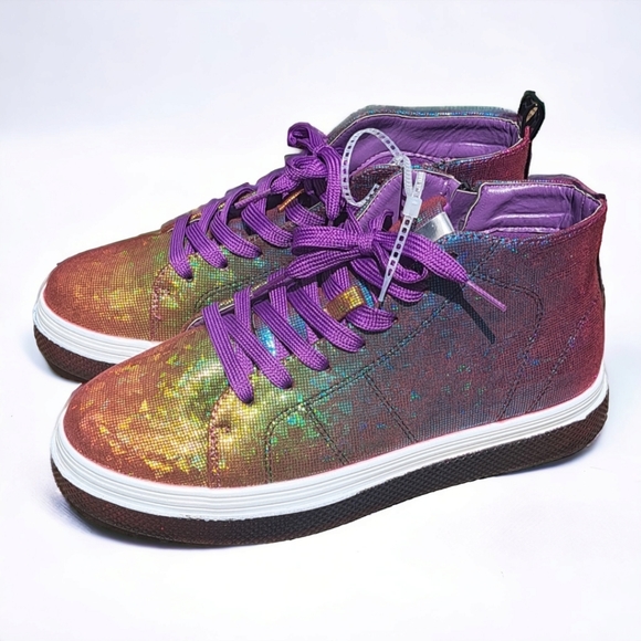Steve Madden Sneakers Multi-Colored  Mid-Top US Youth Sz 4/Womens Sz 6 NEW - Picture 2 of 9